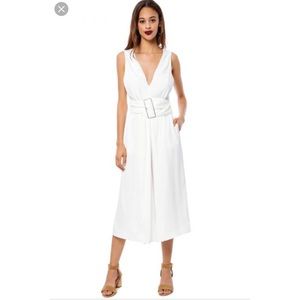 C/MEO Collective White Belted Jumpsuit